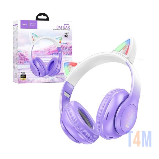 Hoco Cat Ear Wireless Headphones W42 Purple Grape
